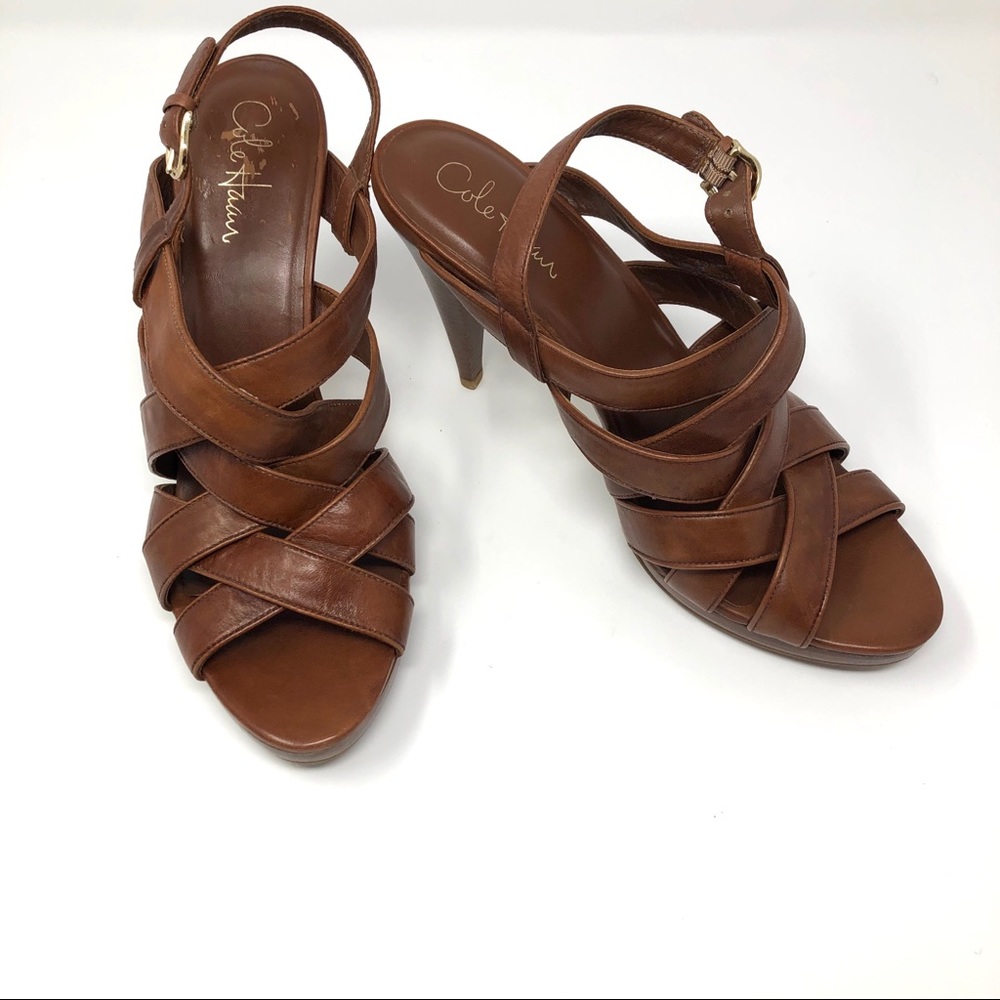 Cole Haan whitney brown strap heel sandals 11 B